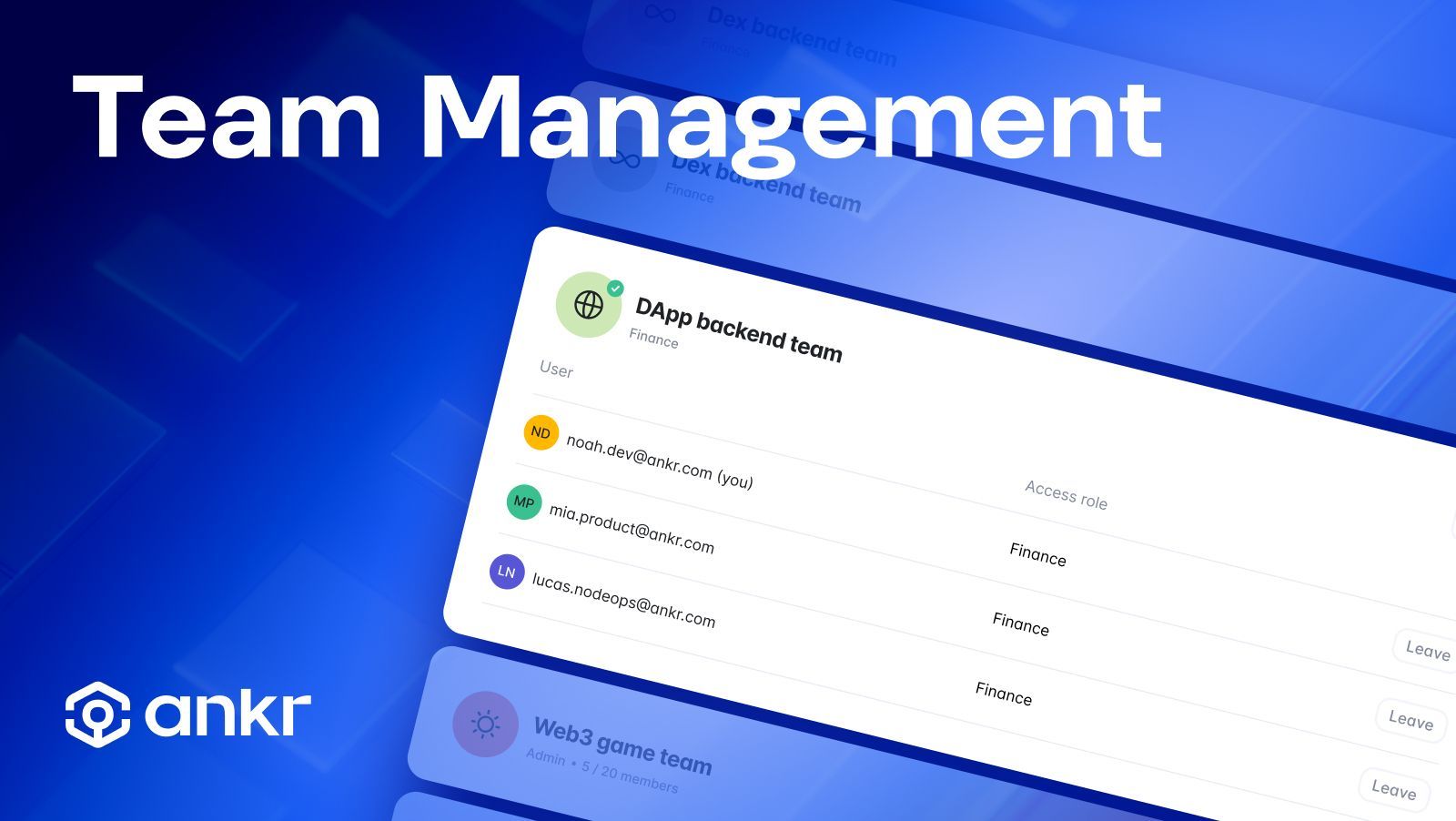 Ankr Launches New Team Management Feature for Web3 API Service